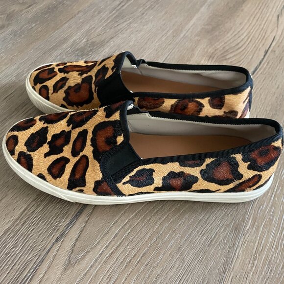 J. Crew Factory Shoes - J Crew Factory Mo Hair Slip-on Leopard Print Low Top Sneaker Shoes 7M!